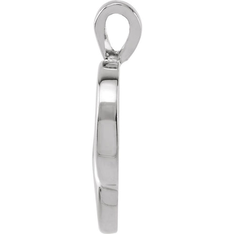14k White Gold Heart Pendant