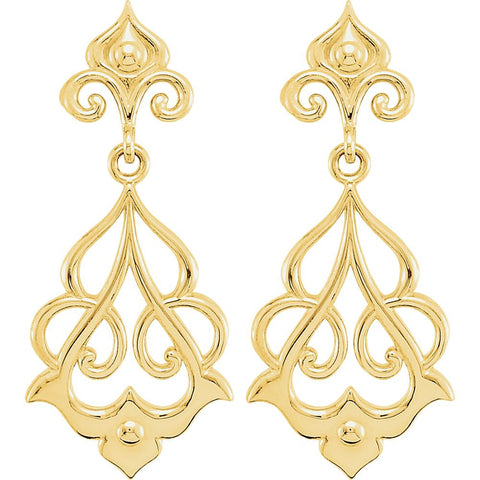 Sterling Silver Decorative Dangle Earrings