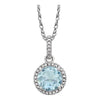Sterling Silver Aquamarine & 0.01 ctw. Diamond 18-inch Necklace