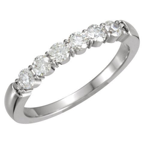 14k White Gold 1/2 CTW Diamond Anniversary Band, Size 7
