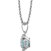 14k White Gold Sky Blue Topaz & .05 CTW Diamond 18" Necklace