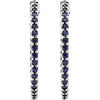 14k White Gold Blue Sapphire Hoop Earrings