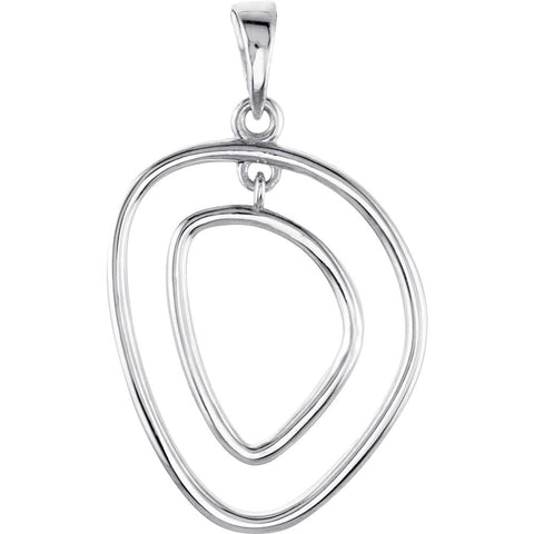 14k White Gold Open Silhouette Pendant