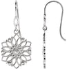 14K White Gold 20X7mm Decorative Dangle Earrings