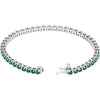 14k White Gold Emerald Line Bracelet