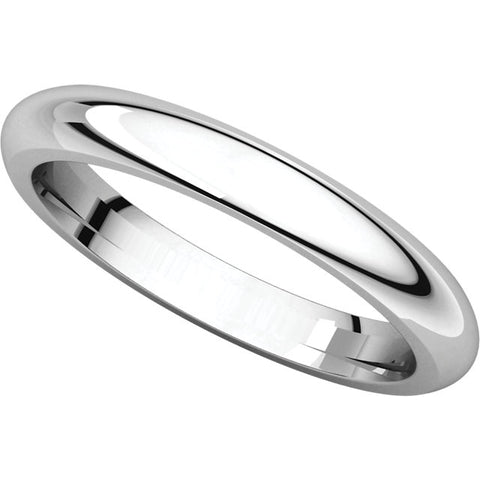 Sterling Silver 3mm Comfort Fit Band, Size 10
