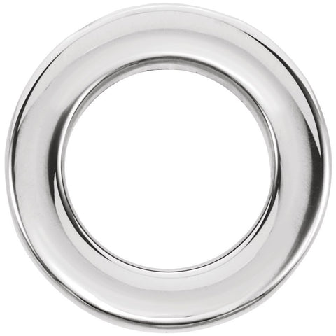 14k White Gold 13mm Circle Chain Slide
