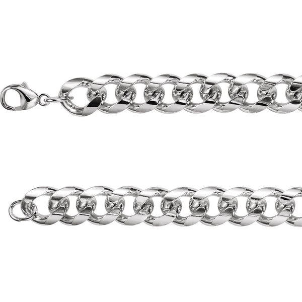 Sterling Silver 12.3mm Curb 8