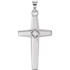 Diamond Cross Pendant in 14K White Gold