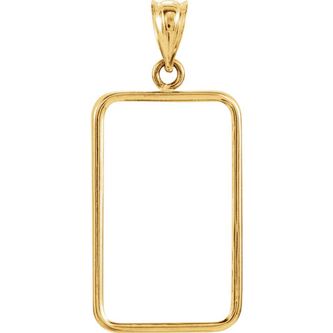 14k Yellow Gold Tab Back Frame Pendant for 5-Gram Credit Suisse Coin