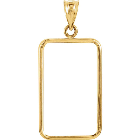 Tab Back Frame Pendant For 5-Gram Credit Suisse Coin in 14K Yellow Gold