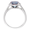 14k White Gold Chatham® Created Alexandrite and .05 CTW Diamond Ring, Size 7