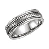 Hand-woven Wedding Band Ring in 14k White Gold ( Size 10.5 )