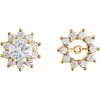14k White Gold 3/4 CTW Diamond Earring Jackets