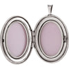 Sterling Silver 26x20mm Oval Breast Cancer Awareness Locket