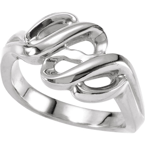 14k White Gold Metal Fashion Ring, Size 6