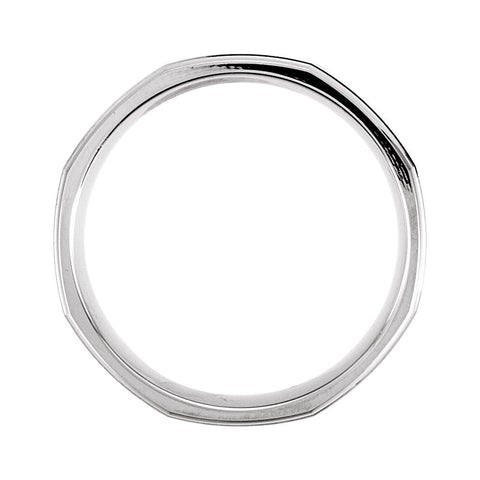 14k White Gold 8mm Fancy Carved Band Size 10.5