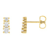 14K Yellow Gold 1/4 CTW Diamond 3-Stone Earrings