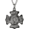 25.25 mm St. Florian Medal with 24 inch Chain in Sterling Silver