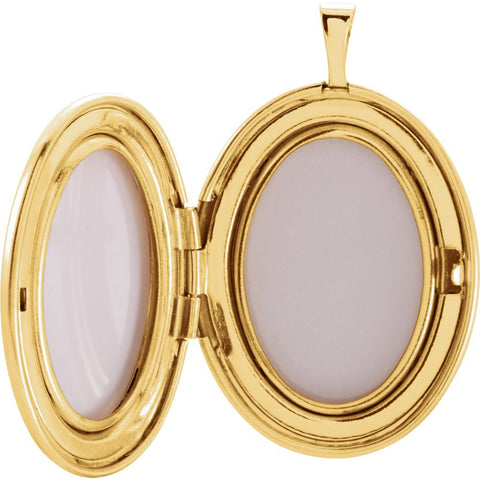 Gold Plated & Sterling Silver Oval Cross Locket