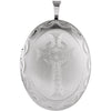 Oval Celtic Cross Locket in Sterling Silver
