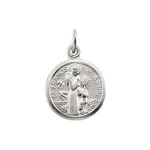 Sterling Silver 10.15x12mm St. Francis of Assisi Medal