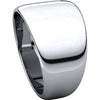 14k White Gold 10mm Half Round Tapered Band, Size 6.5