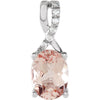 14K White Gold Morganite & 0.03 CTW Diamond Pendant
