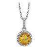 Sterling Silver Citrine & 0.01 ctw. Diamond 18-inch Necklace