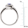 14k White Gold Blue Sapphire & Diamond Halo-Style Ring, Size 6
