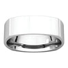 14k White Gold 6mm Square Comfort Fit Band, Size 12.5