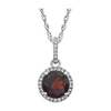 14K White Gold Mozambique Garnet & 1/10 CTW Diamond 18-Inch Necklace