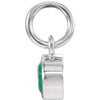 14k White Gold Imitation Emerald Birthstone Charm