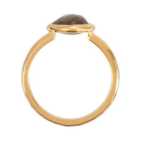 18K Yellow Gold Vermeil 10x8x5mm Labradorite Ring Size 6