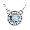 14k White Gold Aquamarine "March" 18-inch Birthstone Necklace