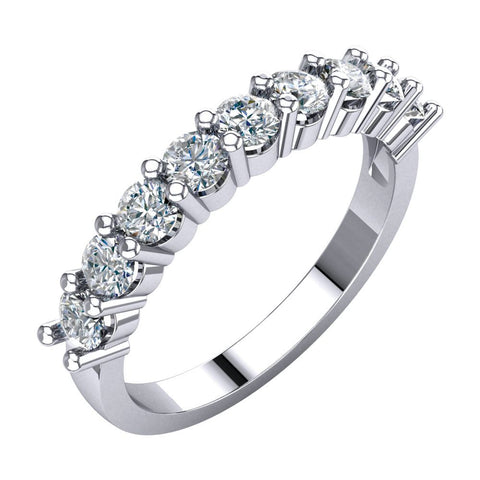 14k White Gold 1/2 CTW Diamond Classic Anniversary Band, Size 7