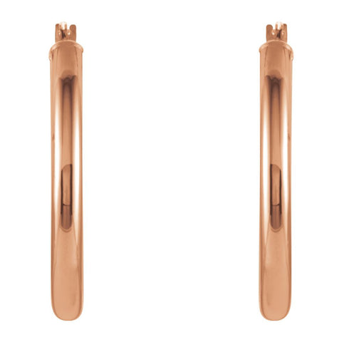 14k Rose Gold 20mm Oval Hoop Earrings