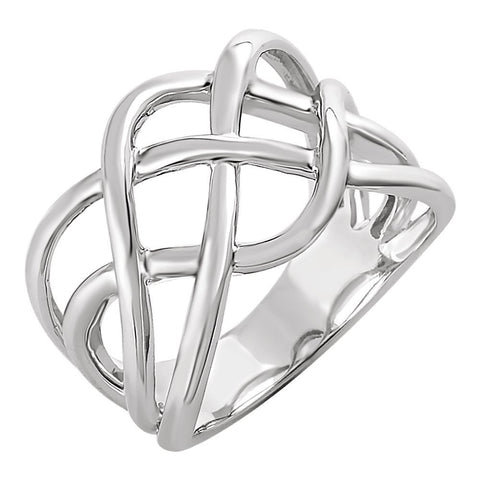 14k White Gold Criss Cross Ring