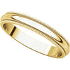 14k Yellow Gold 3mm Milgrain Band, Size 4