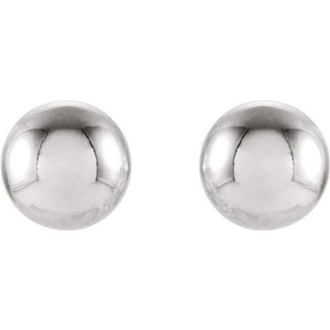 14k White Gold 4mm Ball Earrings with Bright Finish