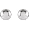 14k White Gold 4mm Ball Earrings with Bright Finish