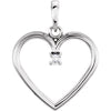14K White Gold 0.03 CTW Diamond Heart Pendant