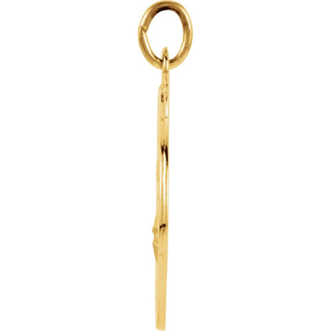 14k Yellow Gold 18mm Round St. Florian Medal