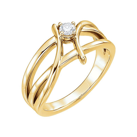 14k Yellow Gold 1/8 ctw. Diamond Ring, Size 7