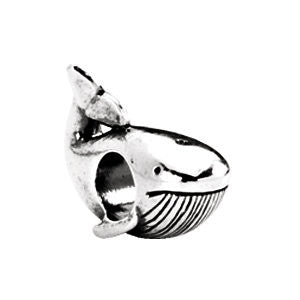 Sterling Silver 14.25x12.75mm Whale Bead