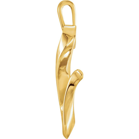 14k Yellow Gold Freeform Pendant Mounting