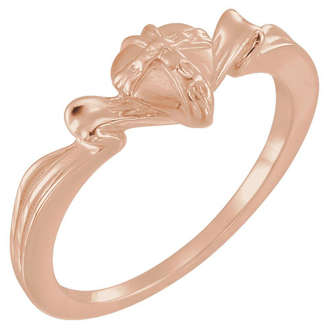 14k Rose Gold The Gift Wrapped Heart® Ring Size 6