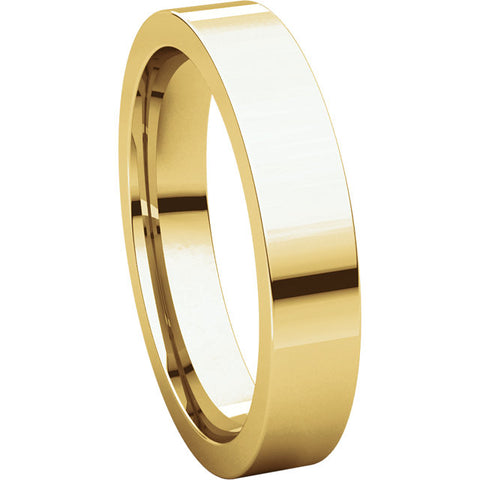 14k Yellow Gold 4mm Flat Comfort Fit Band, Size 12