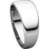 14k White Gold 8mm Half Round Tapered Band, Size 8