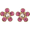 14k Yellow Gold Imitation "October" Youth Birthstone Flower Inverness Piercing Earrings